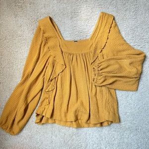Free People Mustard Blouse